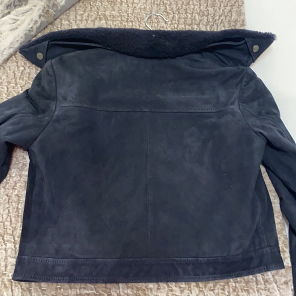 Ted Baker blue suede jacket with shearling collar - Picture 7 of 7